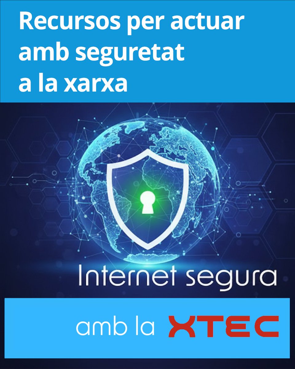 xtec's tweet image. A la #xtec disposeu de materials pensats per ajudar l’alumnat a comprendre la seva identitat digital, garantir la seguretat de les seves dades i reconèixer situacions d’abús. Consulteu-los!

🔗 xtec.gencat.cat/ca/recursos/in…

#AlsCentres