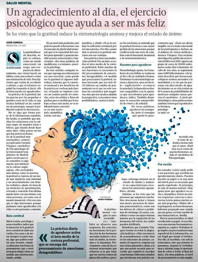 virginiog's tweet photo. Una actitud de agradecimiento, las acciones de gratitud, modifican los circuitos cerebrales del placer y del estado de ánimo mediante la dopamina y la serotonina      

Por ello se asocia a mejor gestión emocional y de estados de ánimo quien las práctica https://t.co/mnAemUcNyA