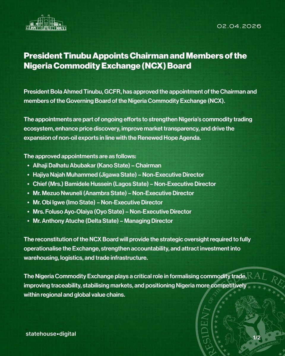 Presidency Nigeria tweet media