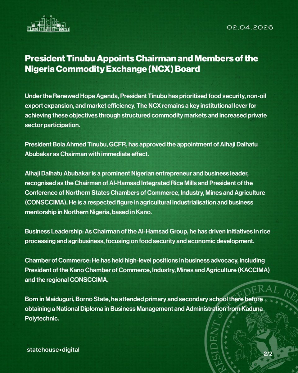 Presidency Nigeria tweet media