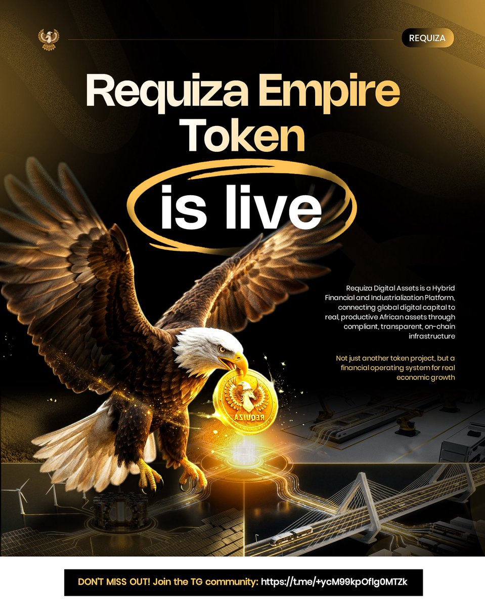 Let's be clear about what $REQUIZA actually is:

🔸 NOT a meme coin
🔸 NOT empty promises
🔸 NOT another copy-paste project

$REQUIZA IS:
✔️ A real financial platform
✔️ Connecting global digital capital to African assets
✔️ Compliant. Transparent. On-chain.
✔️ Built for