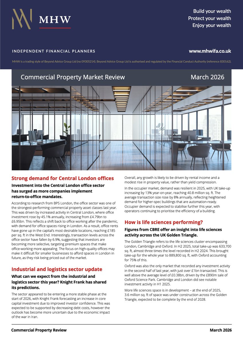 beyondadvicegrp's tweet photo. Our latest monthly Commercial Property Review is out. Download it along with other newsletters here.

https://t.co/NMzzQ2GhXq

If any of the content resonates with you, get in touch for a free review of your circumstances.

#commercialproperty #financialadviser #financebroker https://t.co/LdXtZju7BC