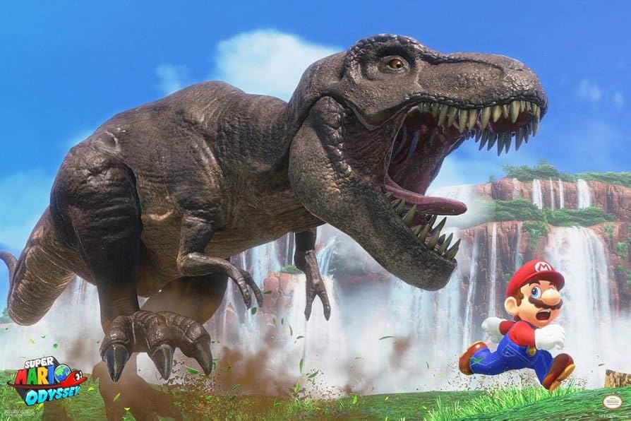 bubbelchan's tweet photo. @buttercuppydose @takoyangi Ich denke der T-Rex ist eine Anspielung zur Mario Odyssey,genauso wie Nyc. https://t.co/wP8JH0WASI