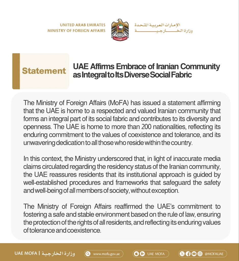 Sajwani's tweet photo. Never believe rumors …always go to the horse’s mouth.

UAE affirms embrace of Iranian community as integral to its diverse social fabric. 

God bless my country and God bless my President Sheikh Mohamed https://t.co/jaxNvlj4Q2