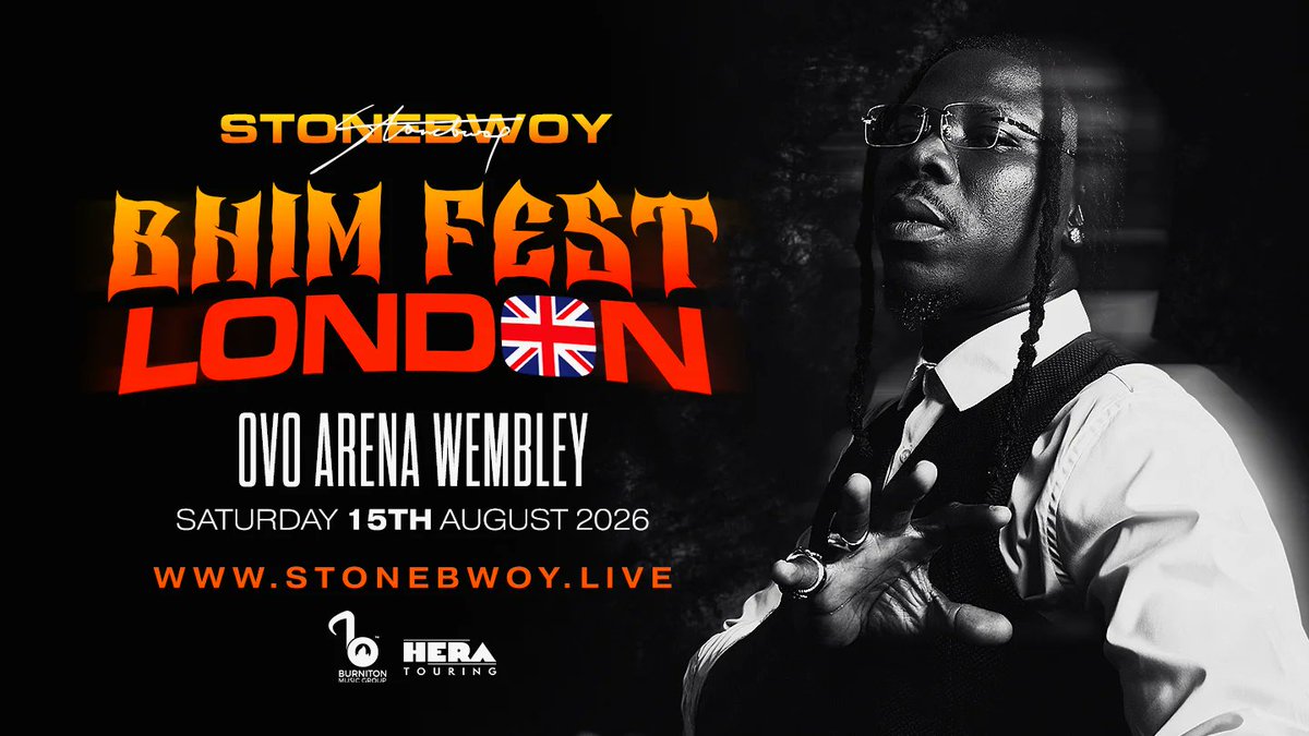 Multi award-winning artiste <a href="/stonebwoy/">THE TORCHER</a> will bring his much loved BHIM Festival to London's <a href="/OVOArena/">OVO Arena Wembley</a> in August!

Tickets will be available from 10am but you'll have to be quick:

axs.com/uk/events/1389…