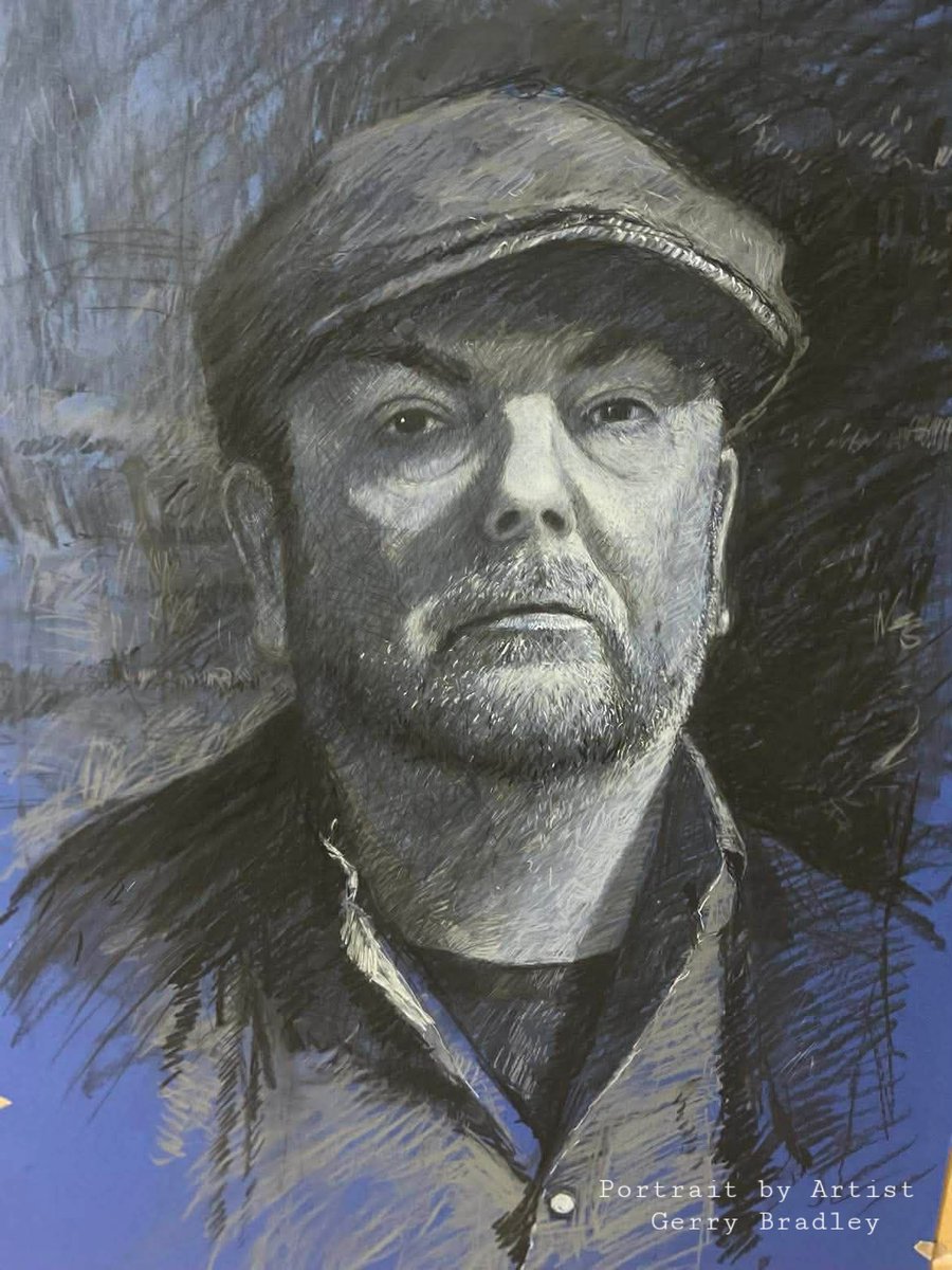 GerryMoynihan's tweet photo. In my hometown of #Omagh between Thurs 2 April &amp; Sat 25 April there's a free #ArtExhibition - which includes a #portrait (below) of yours truly by local #artist Gerry Bradley!

Details:👉 https://t.co/79awbDmcnb 👈

#Art #IrishWriter #IrishPlaywright #ArtWork #Playwright #Writer https://t.co/ebeWXqVX8P