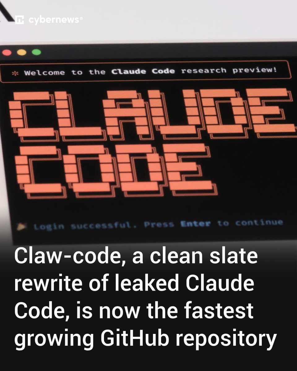 Cybernews's tweet image. The full source code of Anthropic’s major CLI tool Claude Code was leaked on Tuesday. Read more: cnews.link/claude-code-le…

#Anthropic #GitHub
