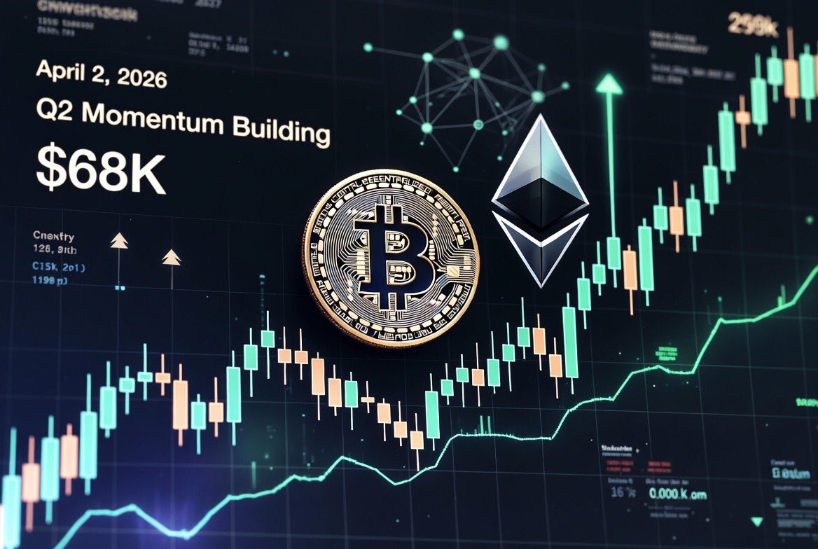 🚨 April 2, 2026 Crypto Snapshot 🚨

Q2 is on! BTC near $68K, ETH strong, alts gaining momentum. Institutions watching ETF flows &amp; regs. Bullish continuation or pullback?

Drop your April 2 predictions! 📈🔥

#Bitcoin #Crypto #BTC #ETH #Altcoins #BullRun