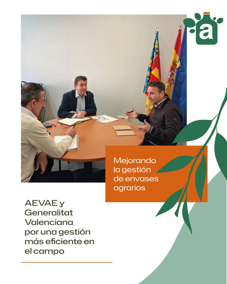 aevae_es's tweet photo. Ayer nos reunimos con representantes de @GVAagricultura para abordar cómo mejorar la gestión de envases en el sector agrario.
El agricultor es un aliado clave en la protección del medio ambiente.
Gracias a @ernesfp por su disposición a colaborar.
#AEVAE https://t.co/vOYudHAblg