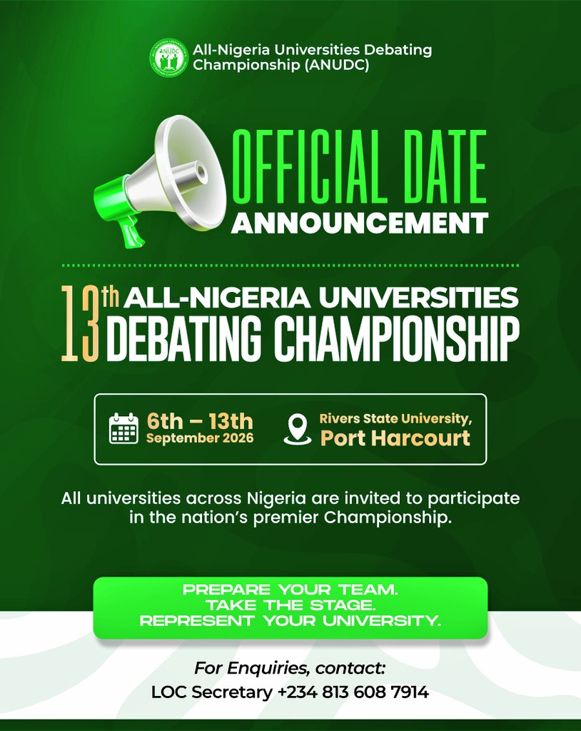 All-Nigeria Universities Debating Championship tweet media