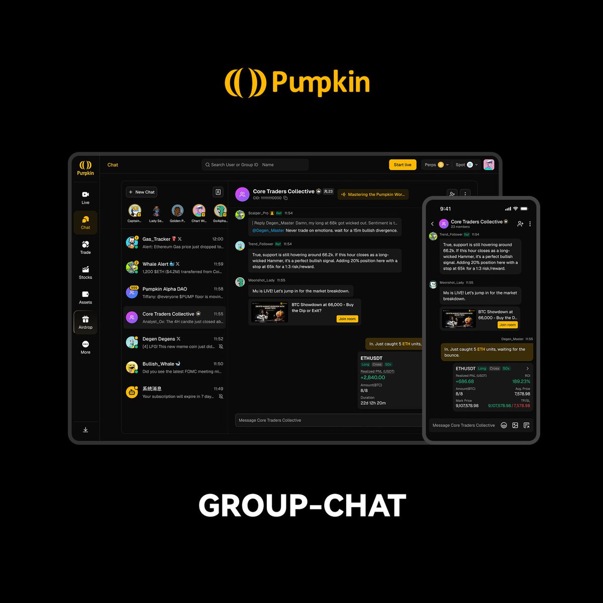 Pumpkin | Live trading tweet media