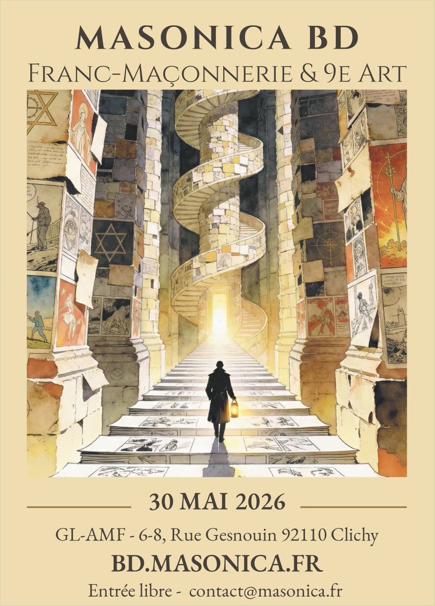 BlogMaconnique's tweet image. Une autre date à retenir, c'est le 30 mai. Avec #Masonica BD (Franc-Maçonnerie &amp;amp; 9e Art) à Clichy
masonica.fr/masonica-bd/
#francmaconnerie #bandedessinee