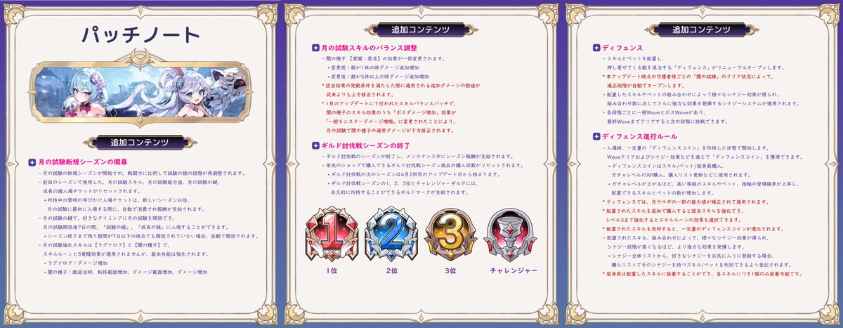📖パッチノート公開のお知らせ📖】 守護者のみんなが楽しめるイベント