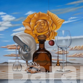 baranowart's tweet photo. Original painting: "Rose of Paracelsus"
Artist: Andrey Gorenkov
100 cm × 100 cm
Oil on canvas

An amber bottle, shells, and glasses sit before a rose-like form.

#ArtCollectors #ContemporaryPainting https://t.co/bUgCIq2eXz