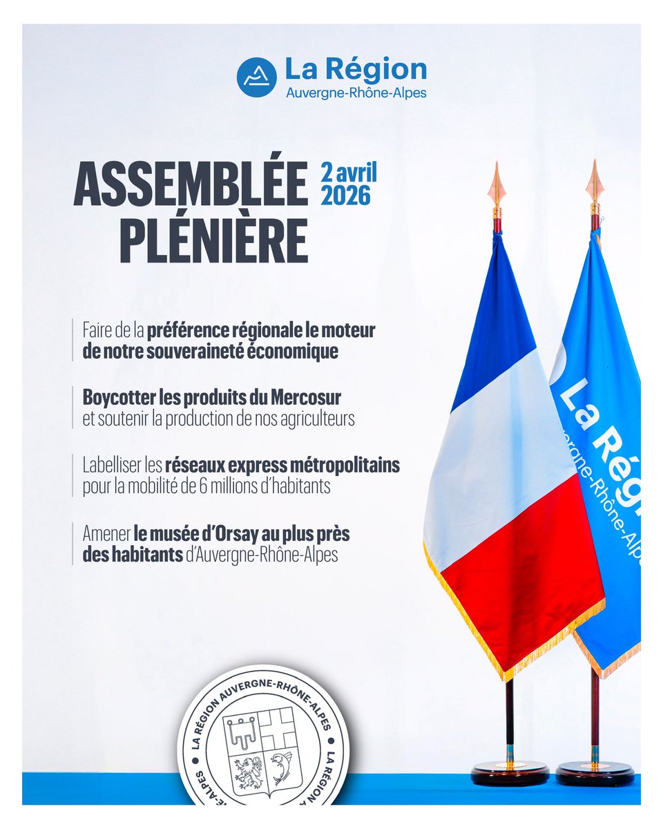 auvergnerhalpes's tweet photo. 🔴 À partir de 10h, suivez les débats de l’Assemblée plénière régionale en direct sur : https://t.co/89P5HVw6JY https://t.co/6Wafa3GJG2