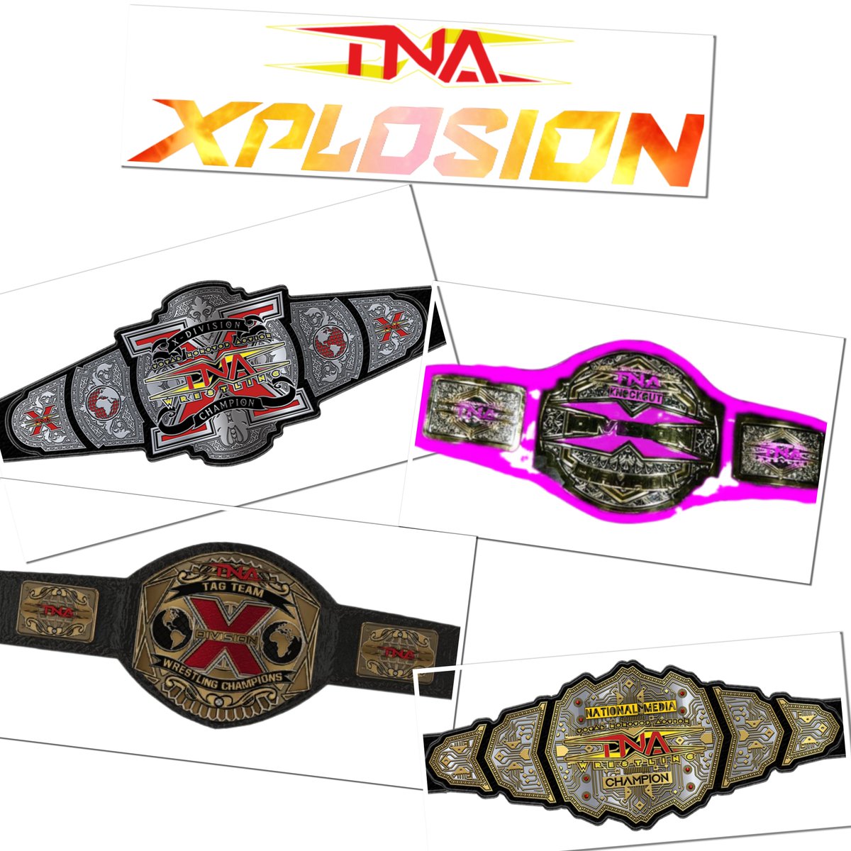 Tnahindi's tweet photo. @ThisIsTNA @bearbronsonBC @MeanGiaMiller My dream and my suggestions to @ThisIsTNA  for TNA Xplosion

• TNA X division championship
• TNA knockout X division championship
• TNA X division tag team titles
• TNA National media championship https://t.co/BVdV9jcnIG