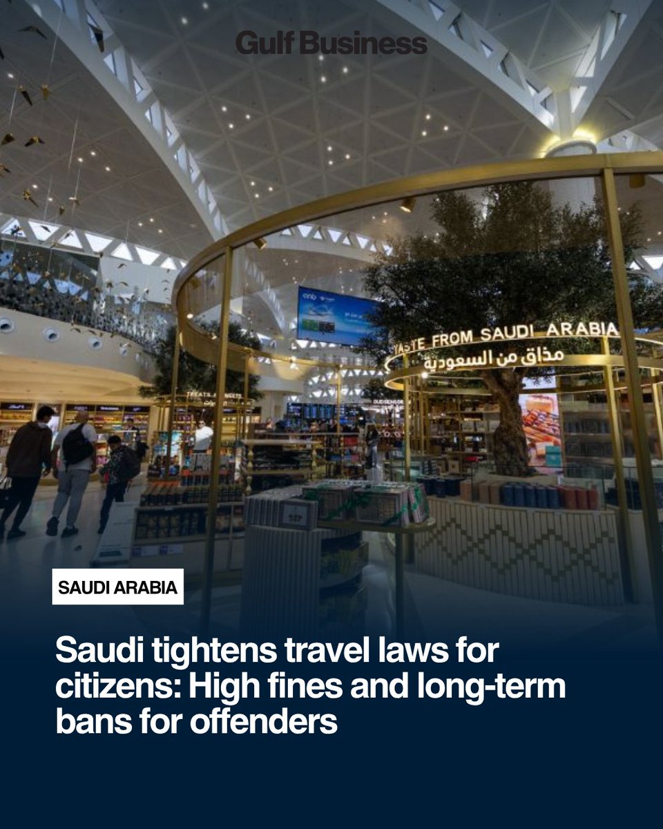 GulfBusiness's tweet image. Penalties for repeated violations may include doubled fines and extended travel bans of up to five years

Read more: gulfbusiness.com/en/2026/saudi-…

#SaudiArabia #TravelLaw #Regulations #BreakingNews #TravelBan #LegalUpdate #MiddleEast #Compliance #BusinessNews #PolicyUpdate