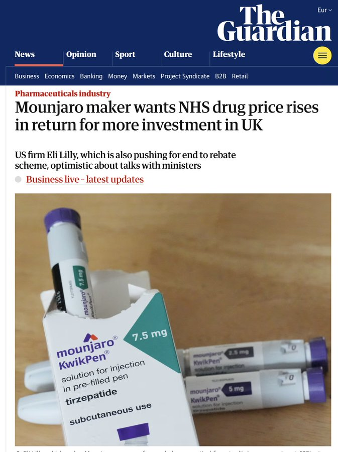 JustTreatment's tweet image. Big Pharma smelled weakness in the UK government, teamed up with Trump to force a deal funnelling billions from the #NHS into their pockets. Now @EliLillyandCo is back demanding more. 

Treat them as the threat they are. Patients will die if you don't.