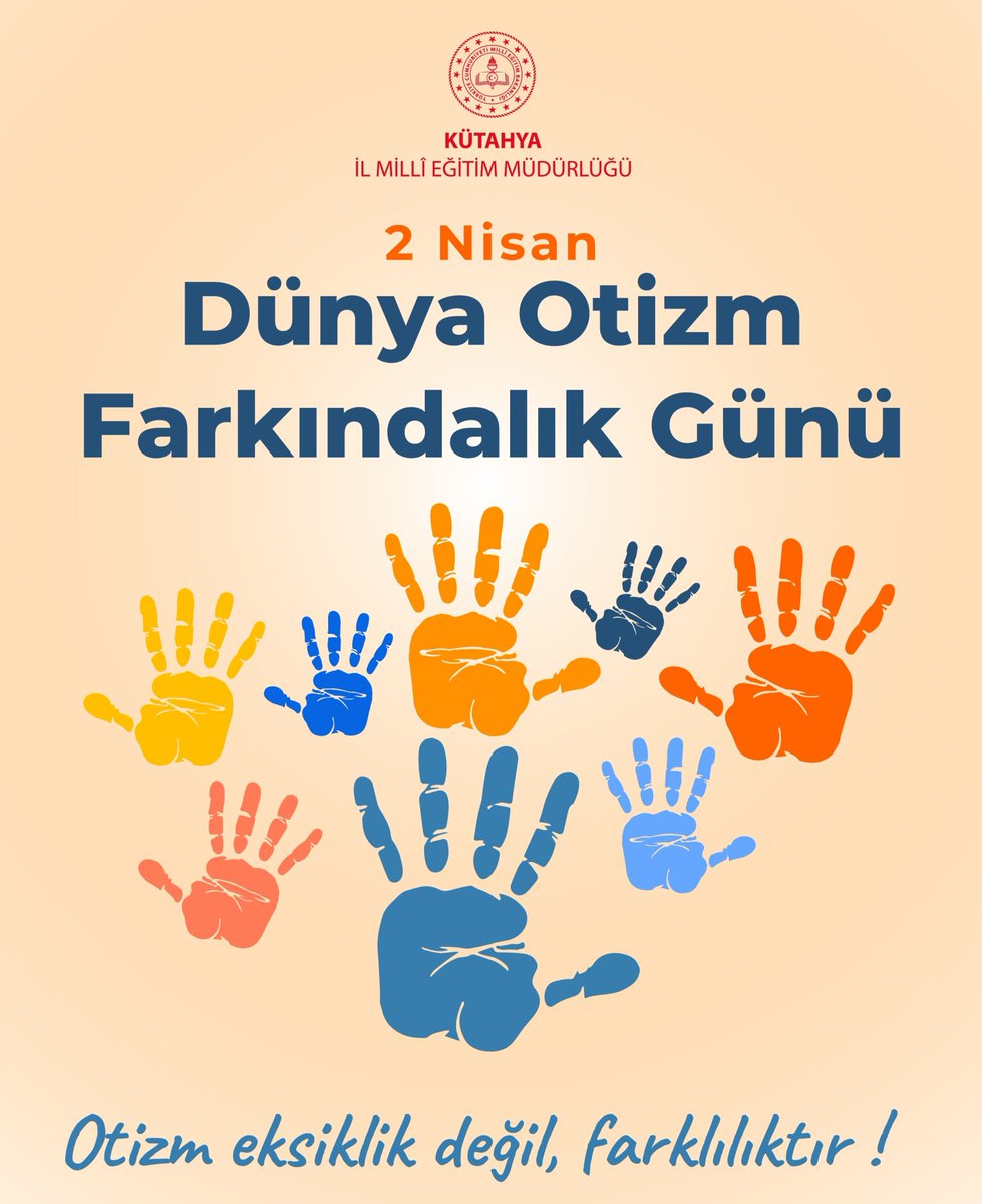 kutahyamem's tweet photo. 2 Nisan Dünya Otizm Farkındalık Günü’nün; sevginin, anlayışın ve farkındalığın artmasına vesile olmasını dileriz. 

@tcmeb @Yusuf__Tekin @KutahyaValiligi @Musaisin @myilmaz2023 @MebOrgm https://t.co/bjbVikIKd0