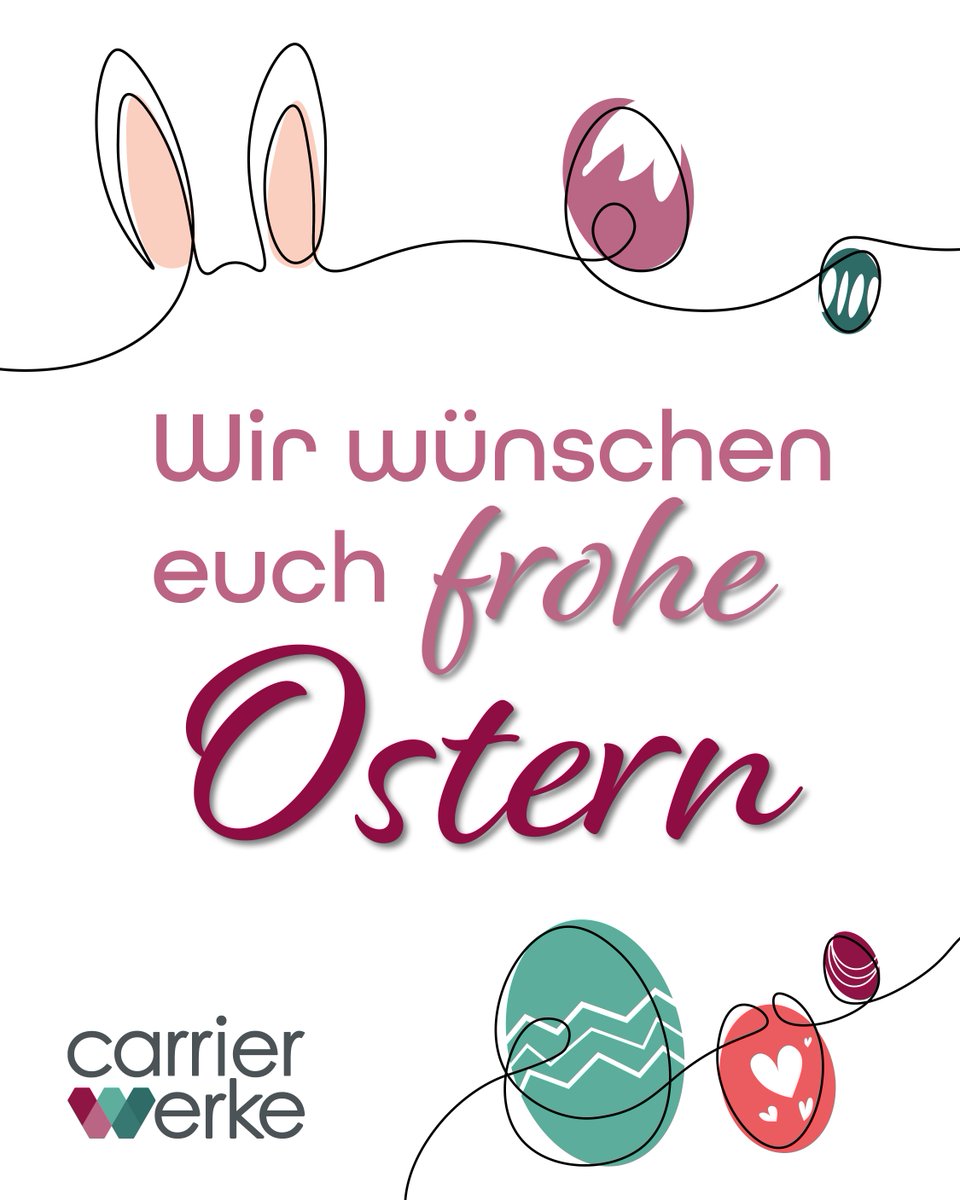 carrierwerke's tweet photo. Frohe Ostern! 🐣Die Feiertage bieten eine gute Gelegenheit, kurz innezuhalten und mit frischer Energie in die kommenden Projekte zu starten. Wir wünschen euch und euren Liebsten ein erholsames, schönes Osterfest und einen erfolgreichen Start in den Frühling. 🌼 https://t.co/OlKdS7Yt8q