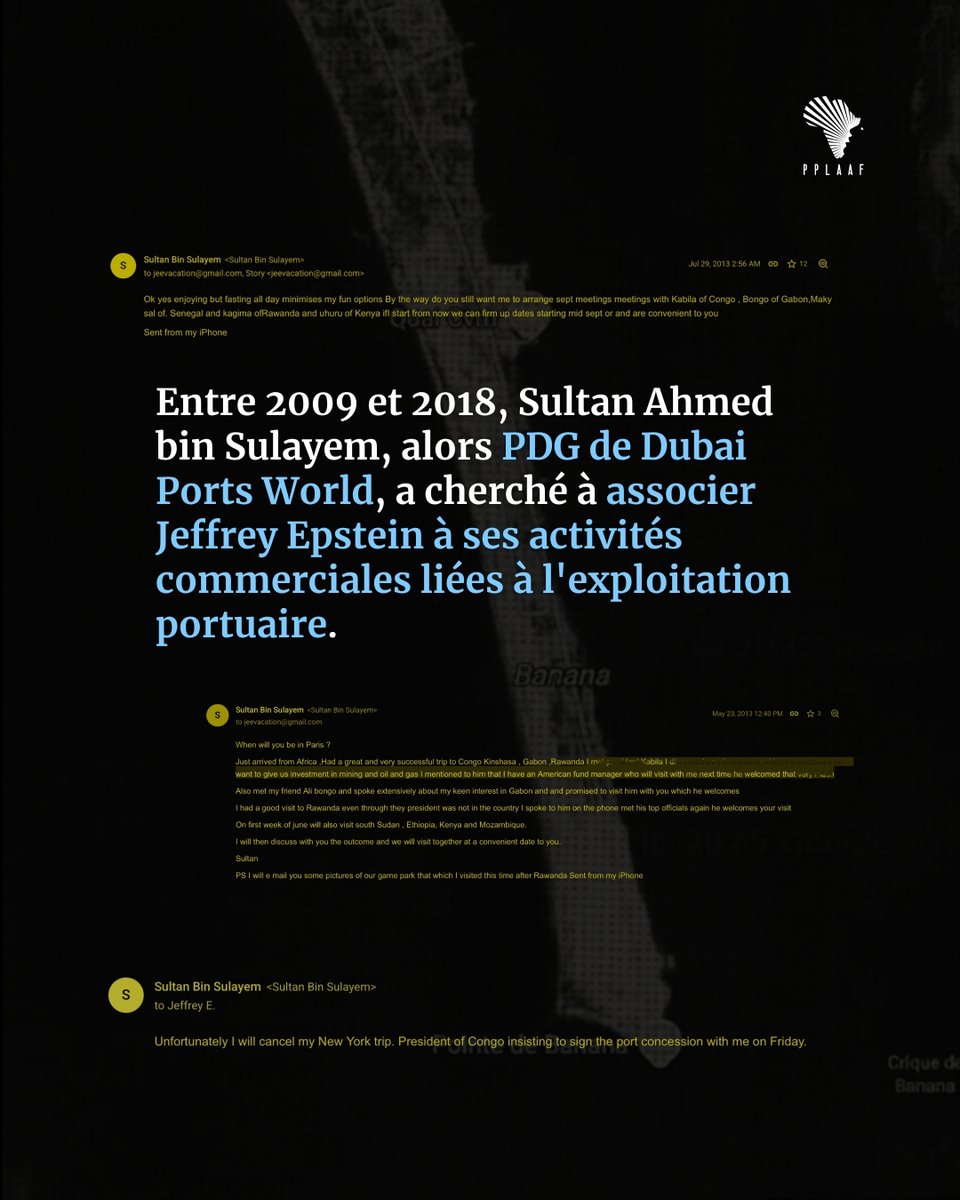 PPLAAF's tweet photo. 1/ #RDC🇨🇩: Les « Epstein Files » interrogent sur les activités de DP World en Afrique. https://t.co/E4swNLON98