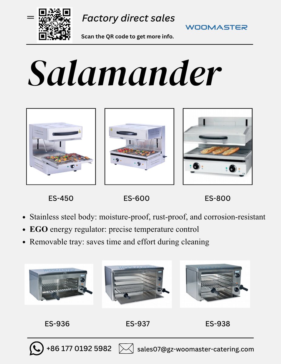 Woomaster007's tweet image. ☔️ Facing rainy season?
Stainless steel body = rust-proof &amp;amp; moisture-proof!
Perfect for wet weather &amp;amp; commercial kitchens. 🌦️
Inquiry now! 📩

#Salamander #WOOMASTER