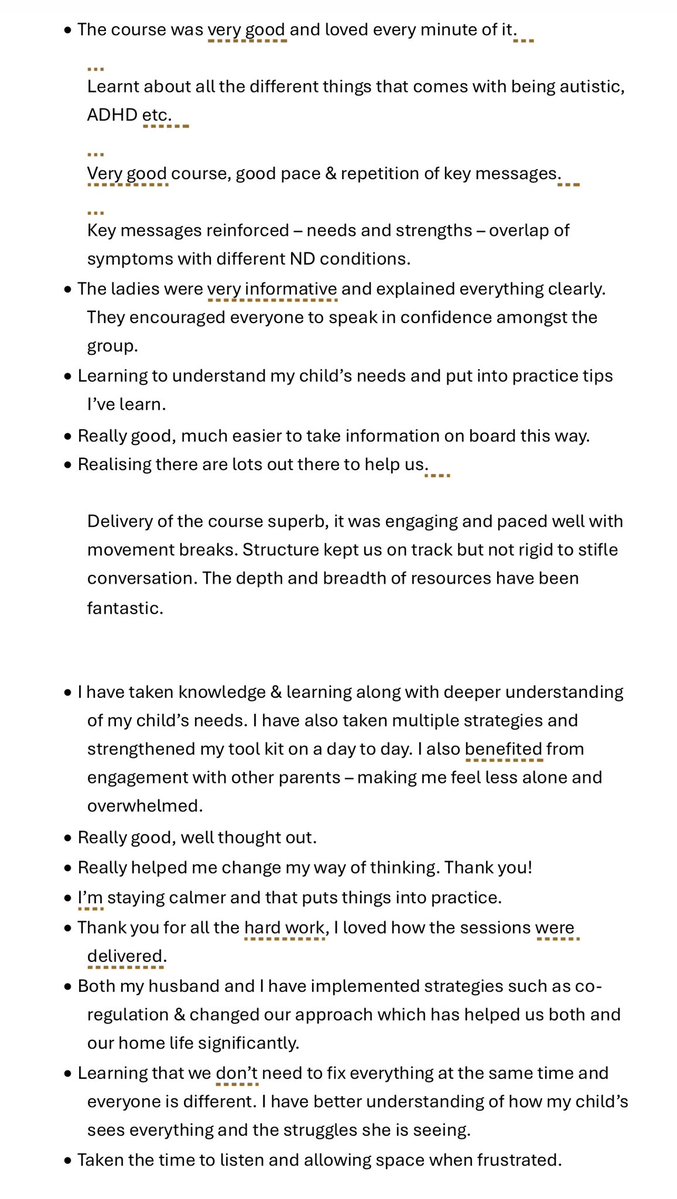 PCamhs's tweet image. Great feedback from our six week programme for parents of #neurodivergent #ALN children &amp;amp; young people. 

PV ran this on behalf of @CIWtraining #uncrc #families 

Support starts at home. 

@SeneddWales @childcomwales @SeneddChildren @sarah4bridgend @CymruNAHT @WG_Education