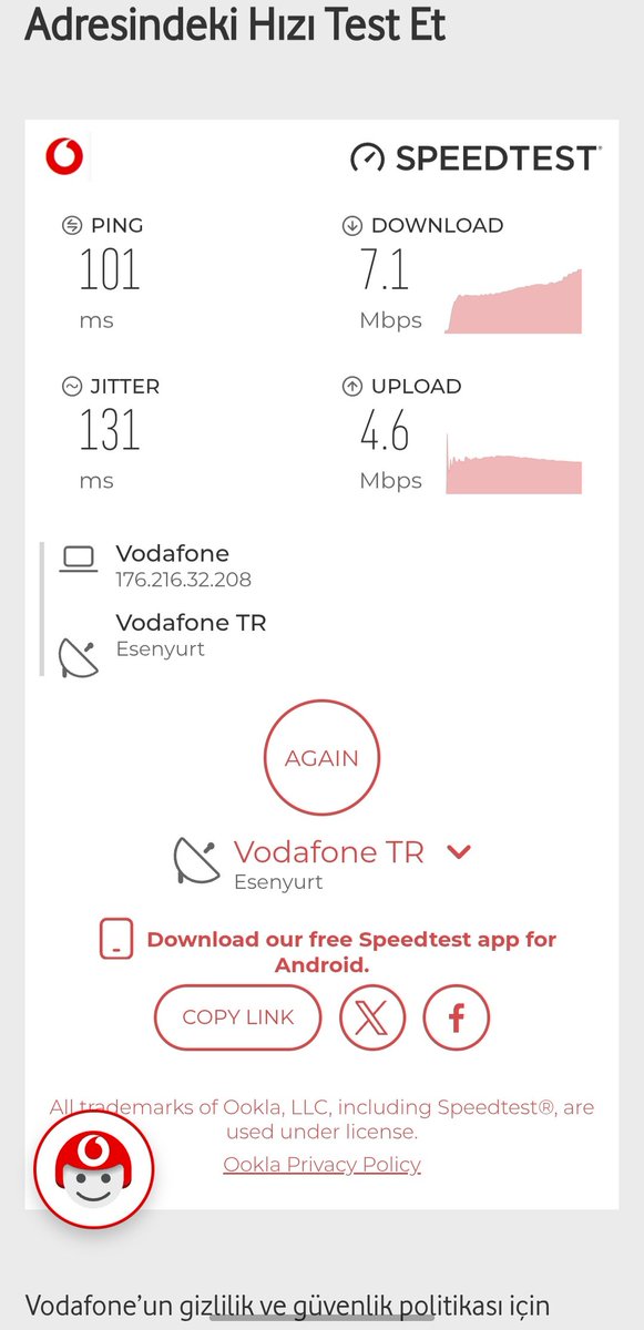 omeraatalay's tweet photo. Vodafone ile 5G hızında internet. Yer Kars Kafkas Üniversitesi Kampüsü (dağın başı değil şehir merkezi). @VodafoneDestek @UABakanligi https://t.co/MYdnIJhfI8