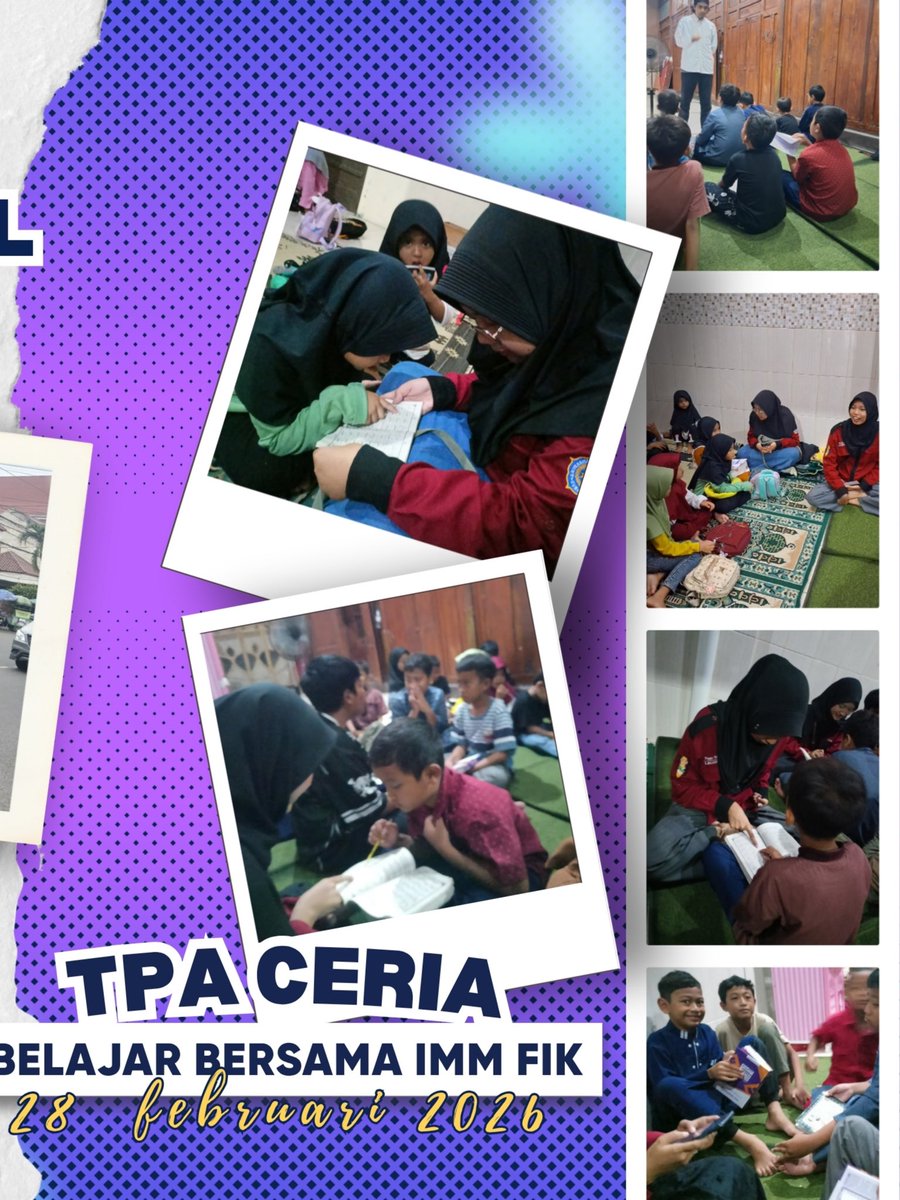 immfik_ums's tweet photo. •┈┈┈┈┈┈•❁﷽❁•┈┈┈┈┈┈•  
PK IMM FIK UMS  
•┈┈┈┈┈┈•┈┈┈┈┈•┈┈┈┈┈┈•

Assalamu’alaikum warahmatullahi wabarakatuh

Alhamdulillahi rabbil ‘alamin, telah terlaksana rangkaian kegiatan IMM FIK Berbagi Takjil &amp; TPA Ceria https://t.co/9r4KNUJo78