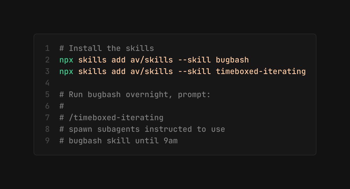 I took Vercel's dogfood skill and turned it into a general bugbash for all codebases. Now it can test CLIs, TUIs, Backends, Services and other programs without a Web UI.

Tonight I tried to pair it with timeboxed iteration and nested subagents setup, it worked quite well. 

The