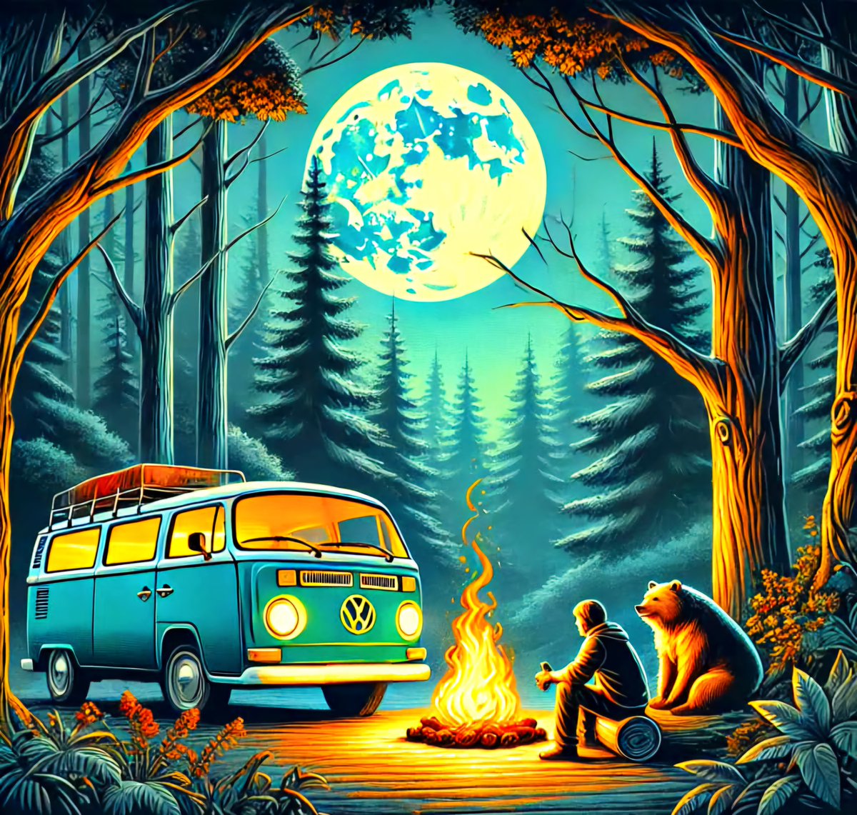 CamperFanPAGE's tweet image. Chillin' with nature under the full moon! 🌕🔥🚐 #CampingLife #NatureLovers #OutdoorAdventure