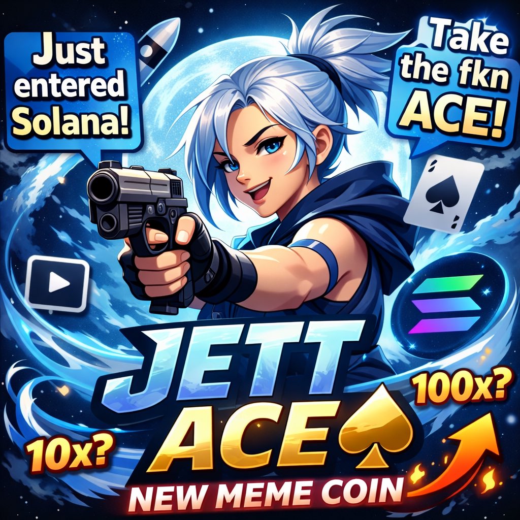 Jaydenlang66's tweet photo. @zmjjkk JETT just entered Solana.

First round.
First ACE.

CA:
9Bwms1nmwnYk7f5DUZj6CHRSnK8kYHuVtPmH5Mfgpump

#memecoin #solana #pump.fun https://t.co/5aGnrL88NH