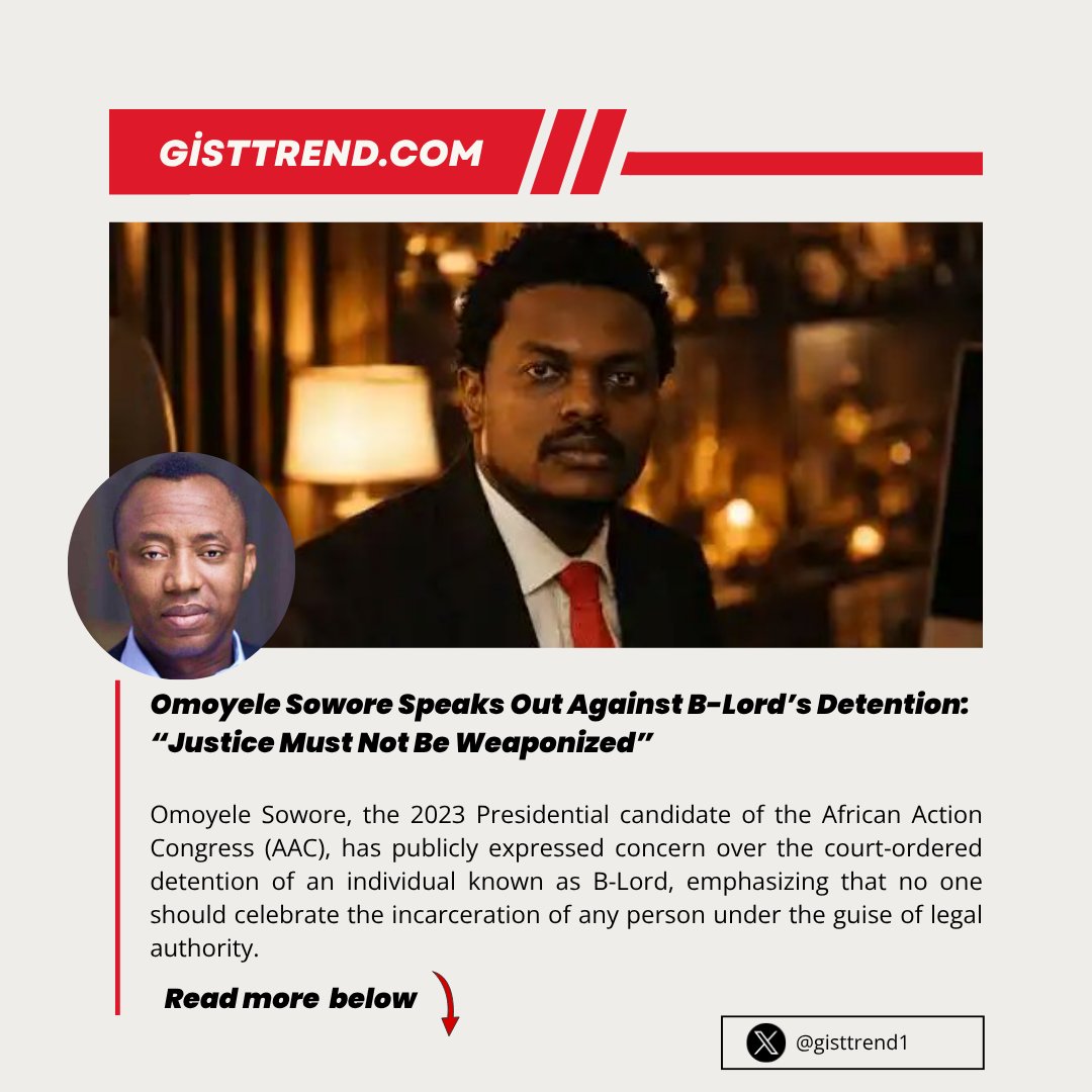gisttrend1's tweet photo. Omoyele Sowore Speaks Out Against B-Lord’s Detention: “Justice Must Not Be Weaponized
https://t.co/jdPdTQuXl6 
Tags-: VDM, VeryDarkMan, Jos killing, B-lord, Blord https://t.co/uRA48cTgep