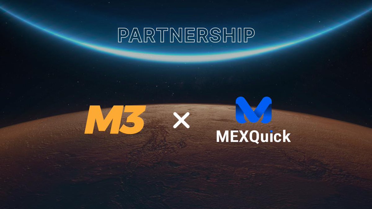 M3DAO_global's tweet image. 🤝【PARTNERSHIP ANNOUNCED】M3 DAO x MEXQUICK — Officially Partnered!

Welcome @MexQuickOfcl — a decentralized trading protocol focused on high-performance execution and market structure — to the M3 DAO ecosystem!

Together, we’re collaborating on execution architecture and