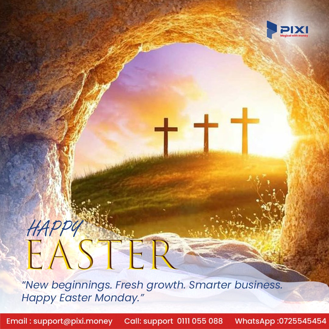 PiXi_Money's tweet photo. New beginnings. Fresh energy. Renewed hope. 🌸
Let this Easter Monday inspire growth in every part of your life and business.

PiXi POS wishes you a joyful and uplifting Easter Monday.
#pixipos #POSKenya #biashara https://t.co/PmuWHhsJKB