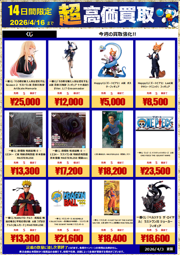 水戸市ワングー ＃WonderGOO水戸笠原店 ＃期間数量限定フィギア買取