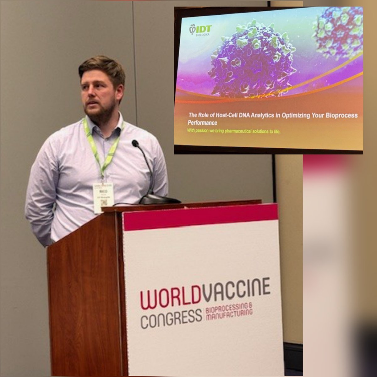 idtbiologika's tweet photo. Day 3 at #WVC2026! Connect with our speaker Rico Hinrichs. In his presentation “The Role of Host-Cell DNA Analytics in Optimizing Bioprocess Performance” he shared insights into how advanced analytics can significantly enhance #bioprocess efficiency.
📍 Booth 310 | April 2
#CDMO https://t.co/qvXJuG6Njx