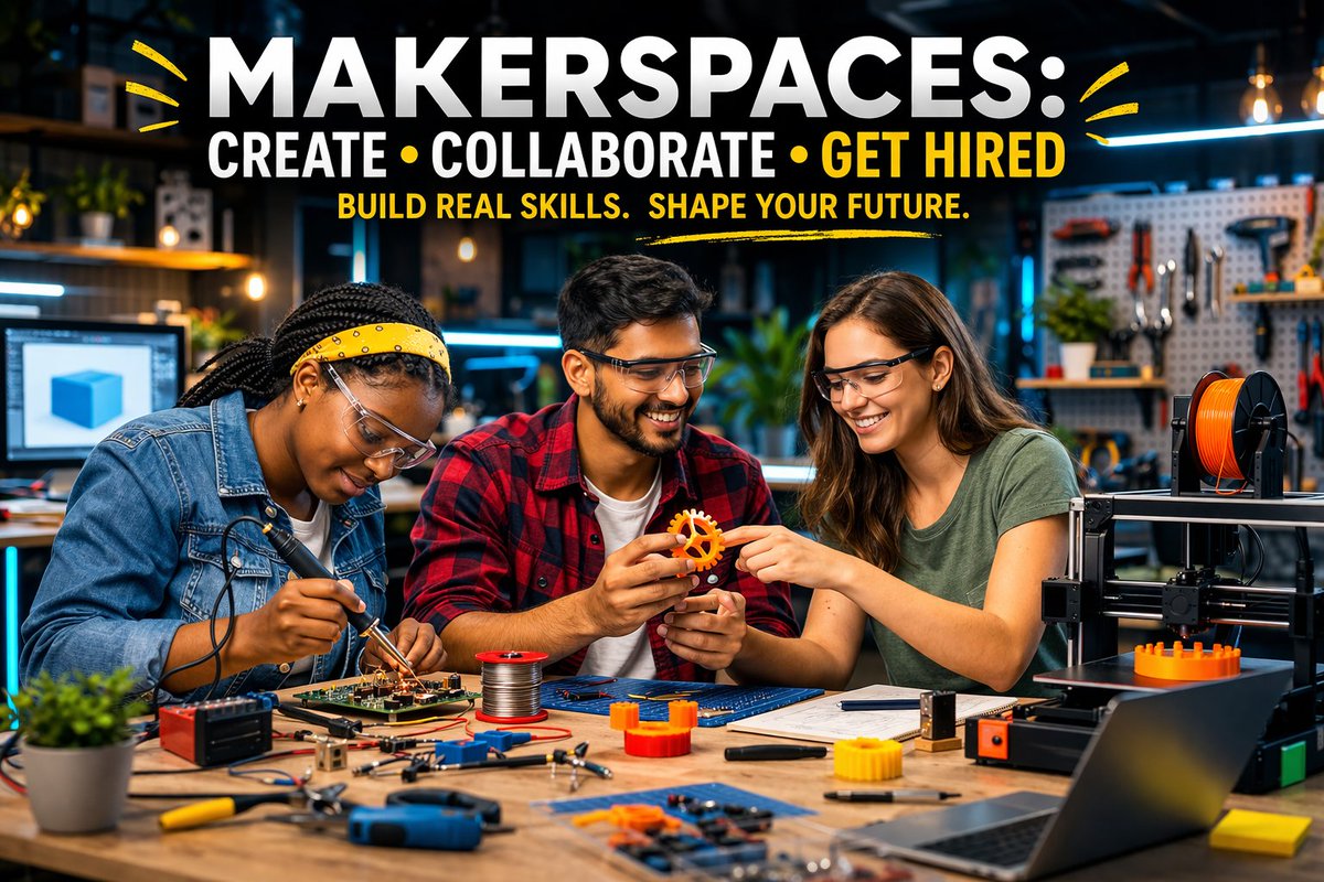 REGENT_BSchool's tweet image. What if your learning space prepared you for employment? Makerspaces build creativity, collaboration, and problem-solving skills that support employability.

Read more: link.regent.ac.za/ur 

#SurroundYourselfWithSuccess #RegentBusinessSchool #ThoughtLeadershipThursdays