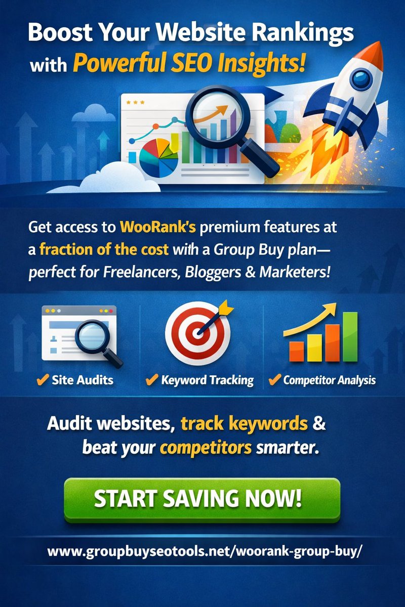 SeoCoupons's tweet photo. 🚀 Boost your website rankings with powerful SEO insights!
Get access to WooRank’s premium features at a  

👉 https://t.co/5ZCxxA5vBY

#WooRank #SEOtools #DigitalMarketing #GroupBuy #SEOStrategy #MarketingTools https://t.co/wlZfa0ucGo