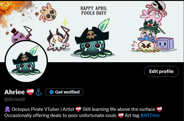 Off to the plank you go April Fools profile of mine~
 
It was a first for me to participate in an April fools prank and I did have a lot of fun making this silly banner 🐙
