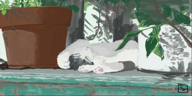 cloverwalker643's tweet photo. 癒しのために猫を描く　その③ https://t.co/73MGcH9vh5