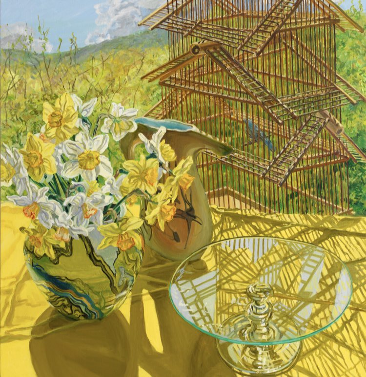 ArtGuideAlex's tweet photo. Birdcage and Daffodils #JanetFish https://t.co/B4go2mn9Ho