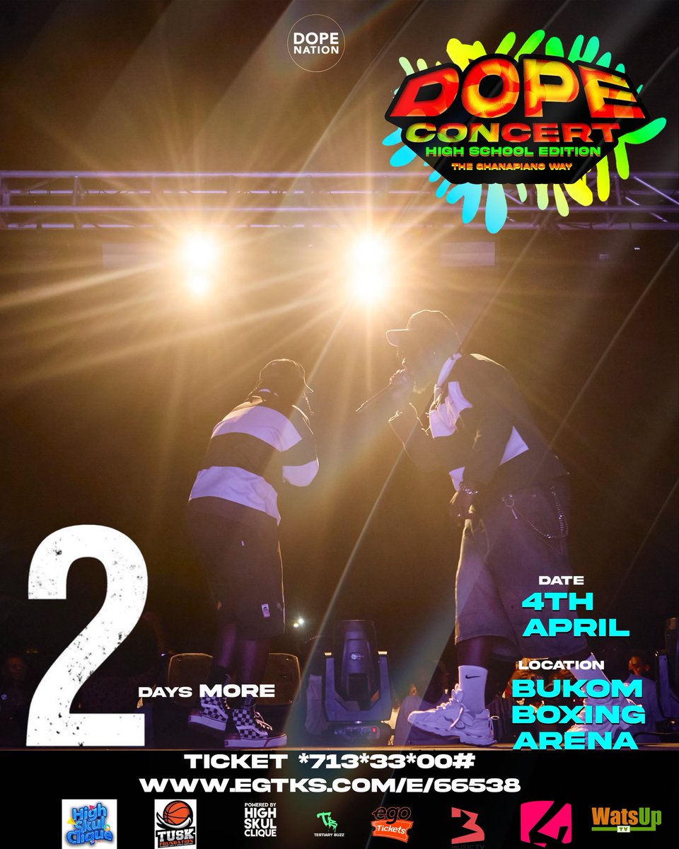 Dope Concert High School Edition ⭐️Big Day! Big Performances! #DopeConcert26 

See you there! ❤️🏟️🫶🏻

#DopeConcert26
🎟️ Get tickets now:
*713*33*00# 
| egtks.com/e/66538