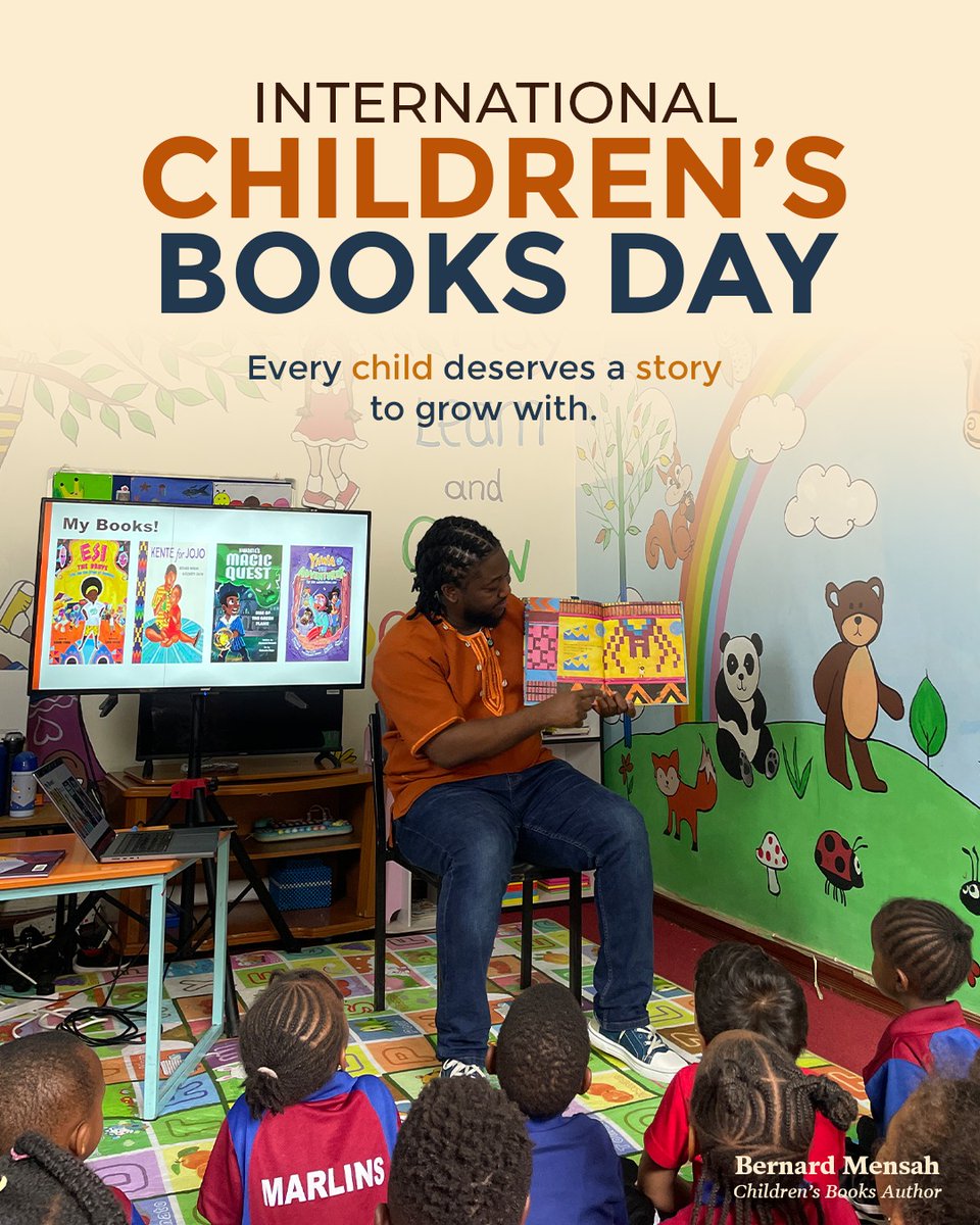 bernardkmensah's tweet photo. Every child deserves a story to grow with. 📚✨
This International Children's Books Day, I'm reminded why I do what I do—so kids everywhere can see themselves as heroes, adventurers, and magic-makers in the stories they read.

#InternationalChildrensBookDay #kidsbookauthor #kids https://t.co/wOBpTANlIA