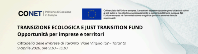 CamCom_gov's tweet photo. Un confronto sulle prospettive della #transizione ecologica e le opportunità offerte dai finanziamenti europei, il 9/4 alla Cittadella delle imprese. L’evento si inserisce nel progetto europeo IT-INFOME COHESIONET, tra i partner la #CamCom Brindisi–Taranto
https://t.co/ACVl2pAAXW https://t.co/Q8SnbIToGB