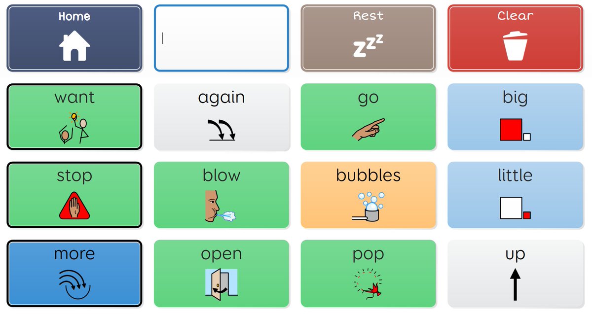 ATtherapy2012's tweet photo. Kate L, one of our clinical managers based in the North East, has created a fantastic grid set for her client who is practising their eye gaze skills at the moment and needs a limited number of buttons per page.
#Grid #Gridset #Smartbox #AAC @Smartbox https://t.co/7A99My5qw6