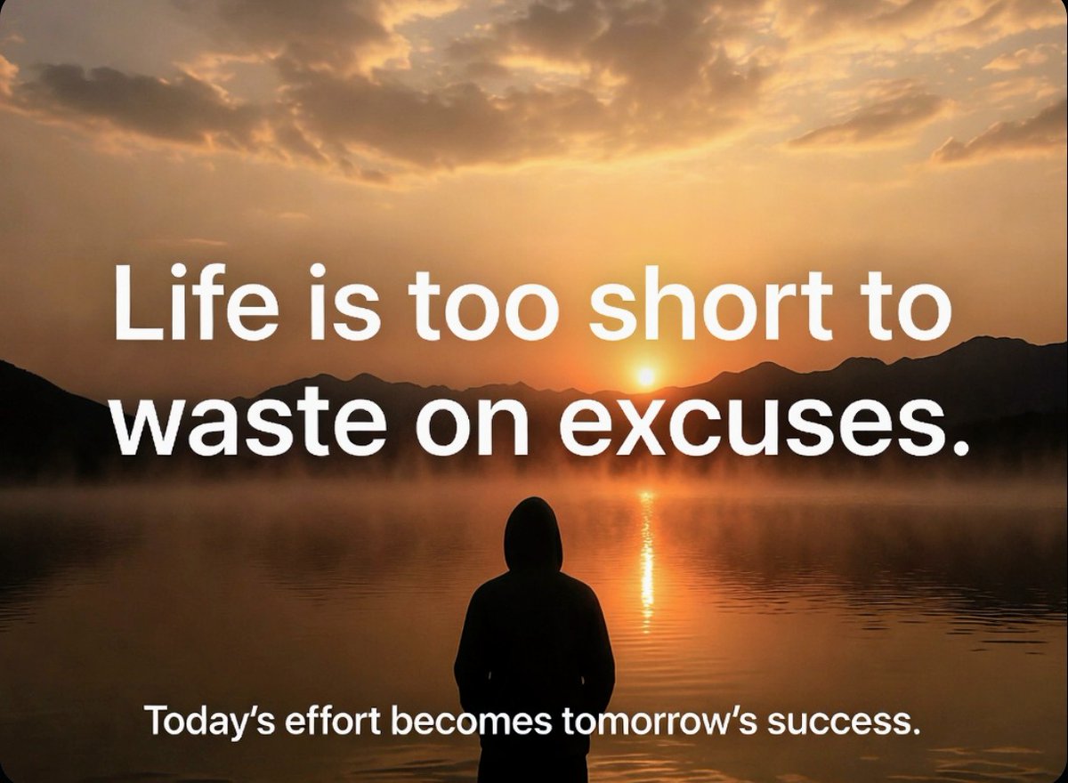 Tariqul_tm1's tweet image. Life is too short to waste on excuses.
Start building the version of yourself you’re proud of one small habit at a time. 

Today’s effort becomes tomorrow’s success.  What’s one thing you’re working on right now? Drop it in the comments  

.

 #Motivation #SelfImprovement
