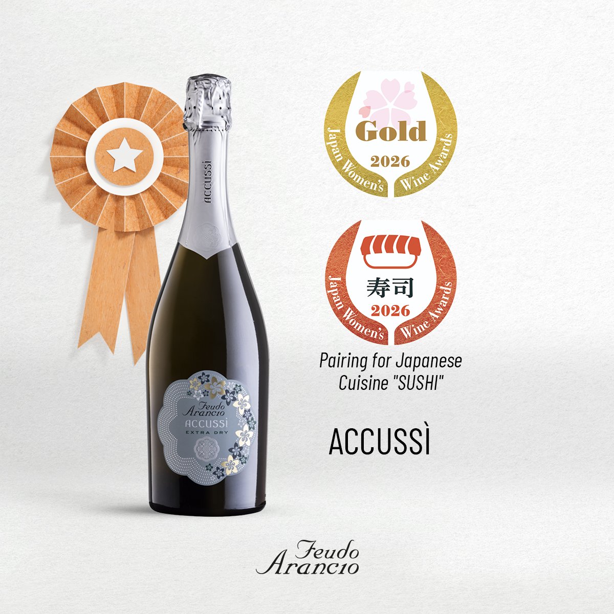 feudoarancioIT's tweet photo. Orgogliosi di un grande traguardo: Cabernet Sauvignon 2024, Floridea Grillo-Chardonnay 2023 e Nero d’Avola 2023 vincono l’Oro al #SakuraWineAward 2026. Accussì ottiene anche il premio “SUSHI”: Sicilia e Giappone in perfetta armonia 🌸✨ https://t.co/JUUcloUx1f