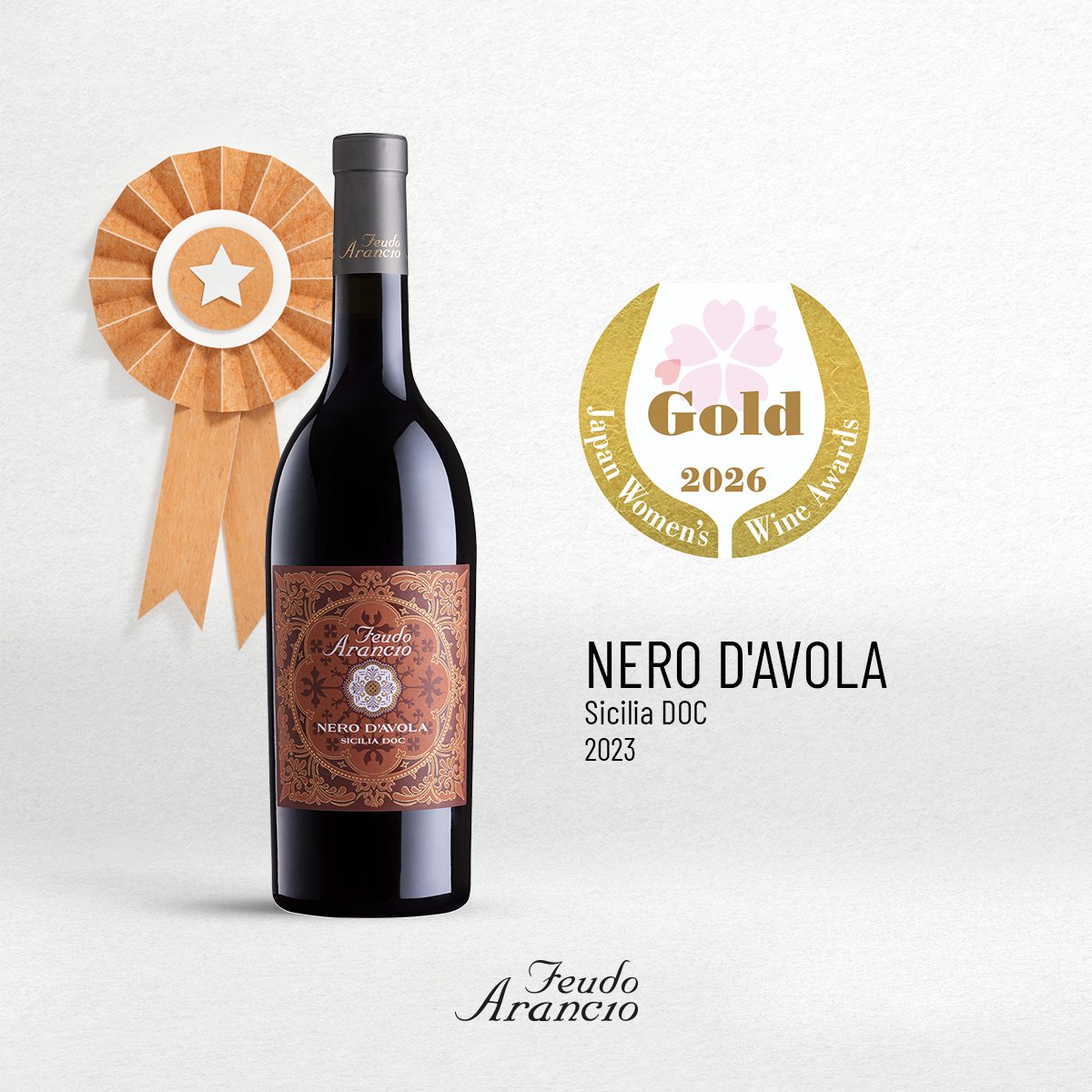 feudoarancioIT's tweet photo. Orgogliosi di un grande traguardo: Cabernet Sauvignon 2024, Floridea Grillo-Chardonnay 2023 e Nero d’Avola 2023 vincono l’Oro al #SakuraWineAward 2026. Accussì ottiene anche il premio “SUSHI”: Sicilia e Giappone in perfetta armonia 🌸✨ https://t.co/JUUcloUx1f