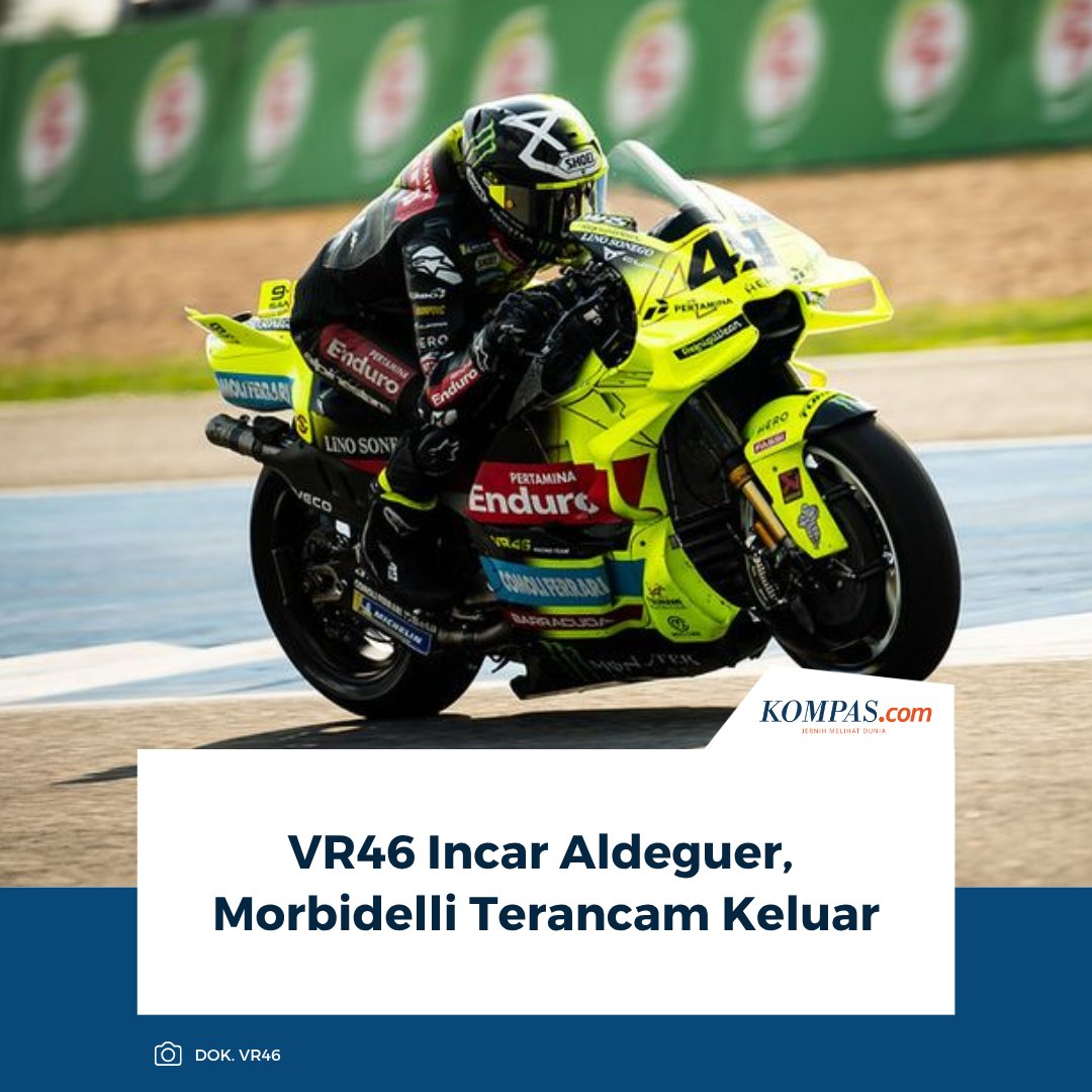 kompascom's tweet photo. Pertamina Enduro VR46 membidik pebalap untuk musim 2027. Fabio Di Giannantonio berpeluang dipertahankan, sementara Franco Morbidelli terancam keluar.
Baca Selengkapnya 👇🏻
https://t.co/kf1oxLGR83
~NA #MotoGP #VR46 #FabioDiGiannantonio #FrancoMorbidelli https://t.co/K4O327v54X